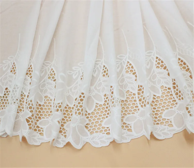 

Super Widely Exquisite Cotton100% Cloth Embroidery Lace Trim DIY Accessories Lace Fabric Width 33cm 3Yds/lot