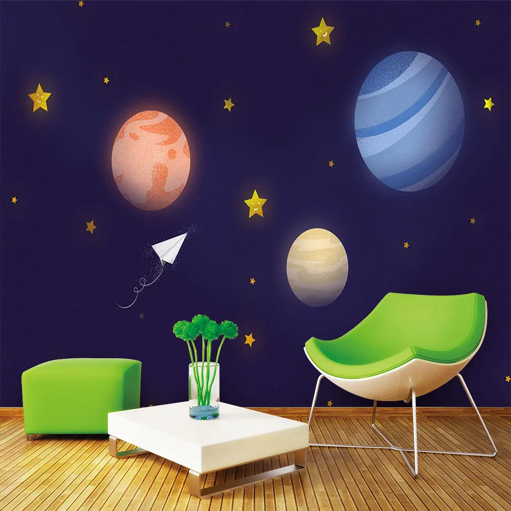 Украшение текстильные обои ручная роспись Фэнтези иллюстрация планета звездное