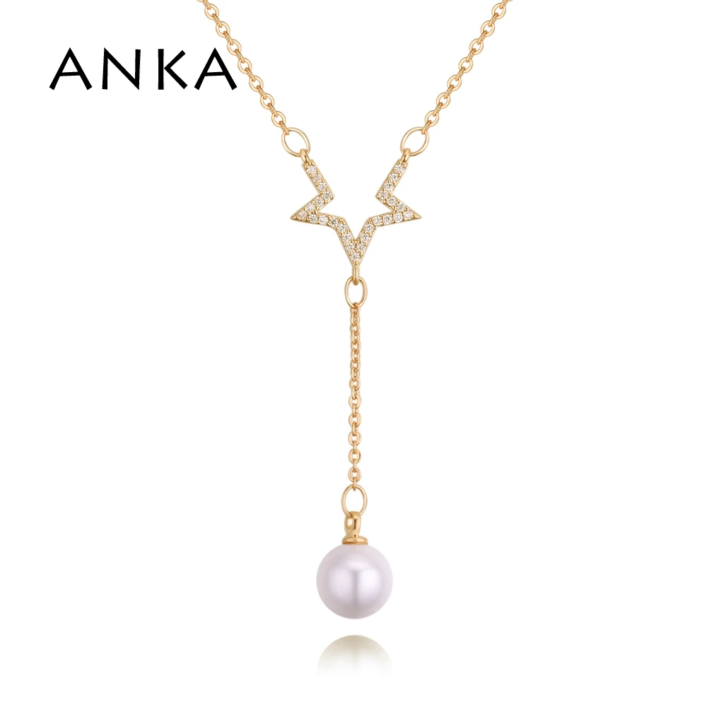 

ANKA star cubic zirconia long pendant necklace for women charm zircon pendants necklaces vintage color jewelry #130982