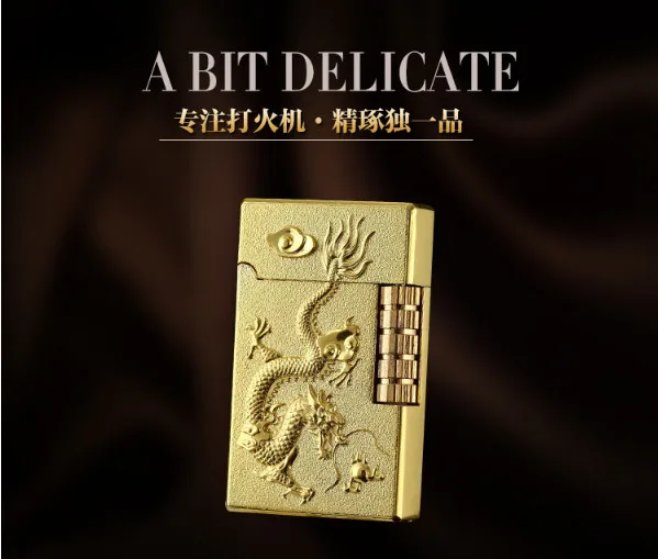 1 шт. креативная рельефная зажигалка с драконом ветрозащитная Бутановая газовая