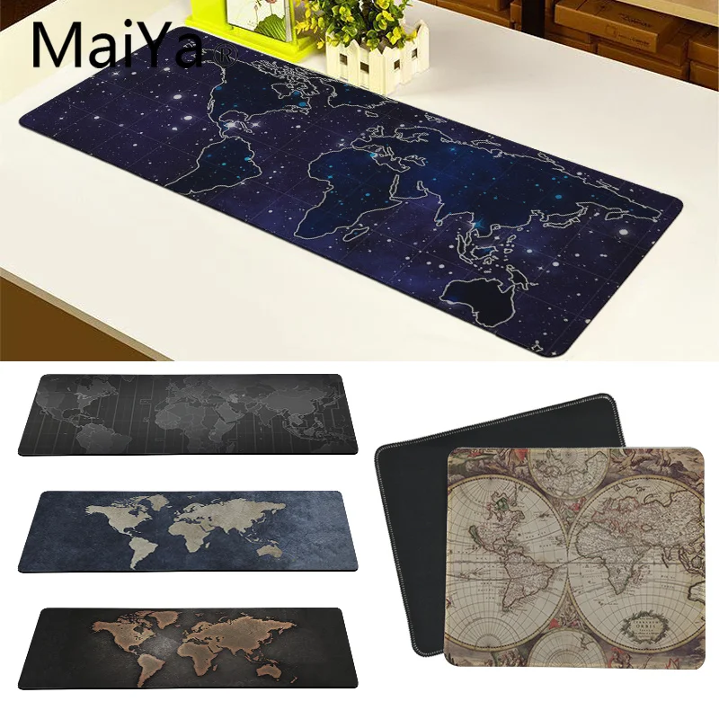 

Резиновый компьютерный игровой коврик для мыши Maiya с картой мира, версия для скорости/управления, большой игровой коврик для мыши