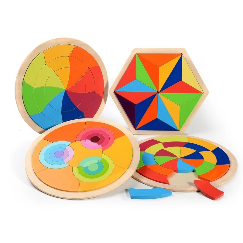 

Puzzle Tangram Jigsaw Board Wooden Toy Puzzles for Kids Children Early Educational Learning Preschool Brain Development