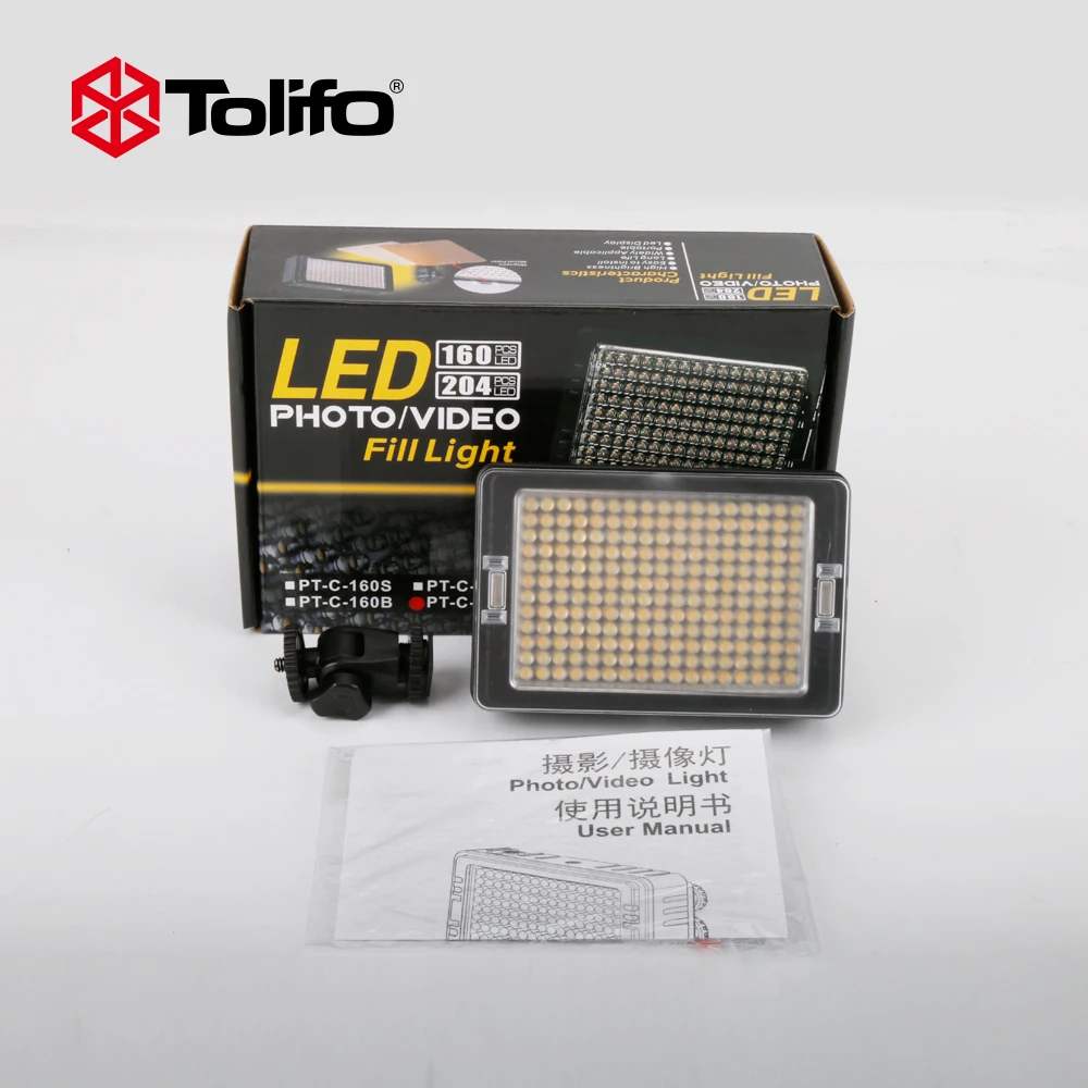 Tolifo PT-204b 204 ярких светодиодов Bi color 3200K-5600K светодиодное освещение для видеосъемки