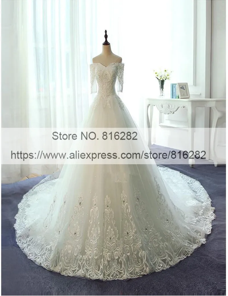 Vestido Де Noiva Реальные Фото Половина Рукава Свадебное Платье Старинные Кружева