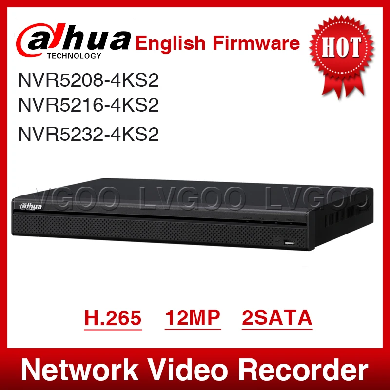 Экспресс- Dahua NVR5208-4KS2 NVR5216-4KS2 NVR5232-4KS2 32CH 1U 4K и H.265 Pro Сетевой Видео Регистраторы 12MP Full HD 2SATA