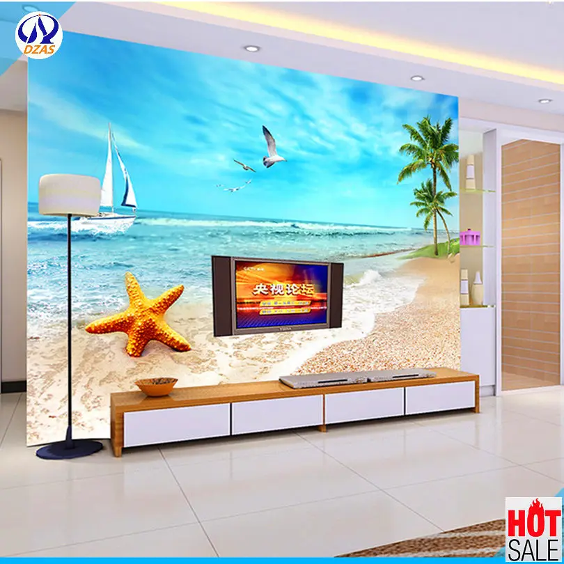 

2018 TV background 3D stereo background wallpaper living room sofa landscape seabed World 5D AS-CX Large mural