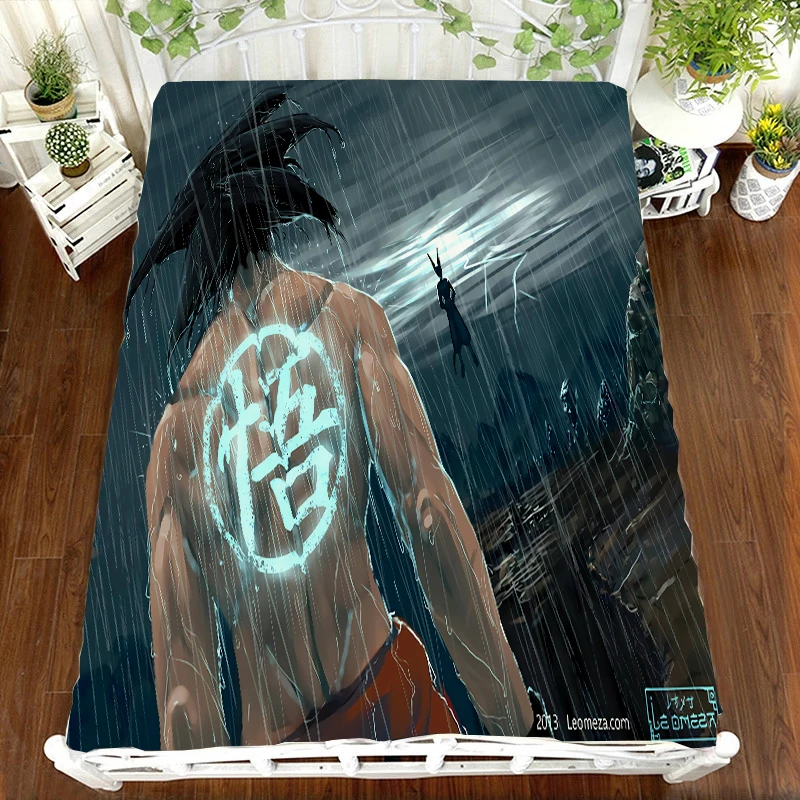 Аниме Dragon Ball Z Super Saiyan Son Goku плоский лист 3D постельное белье косплей мультфильм печать Otaku Kawaii плоский лист