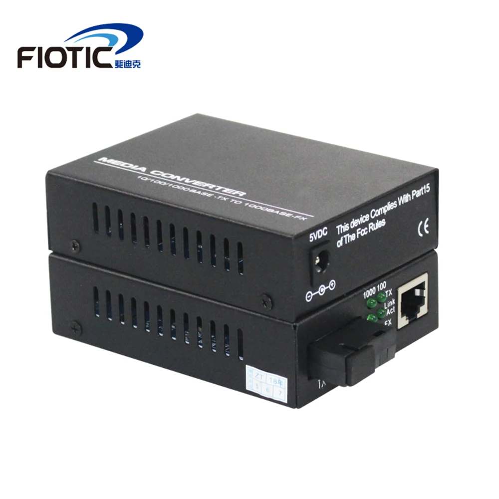 1 pair gigabit fibra optical to rj45 1000Mbps media converter  Singlemode fiber to ethernet switch Single fiber Transceiver