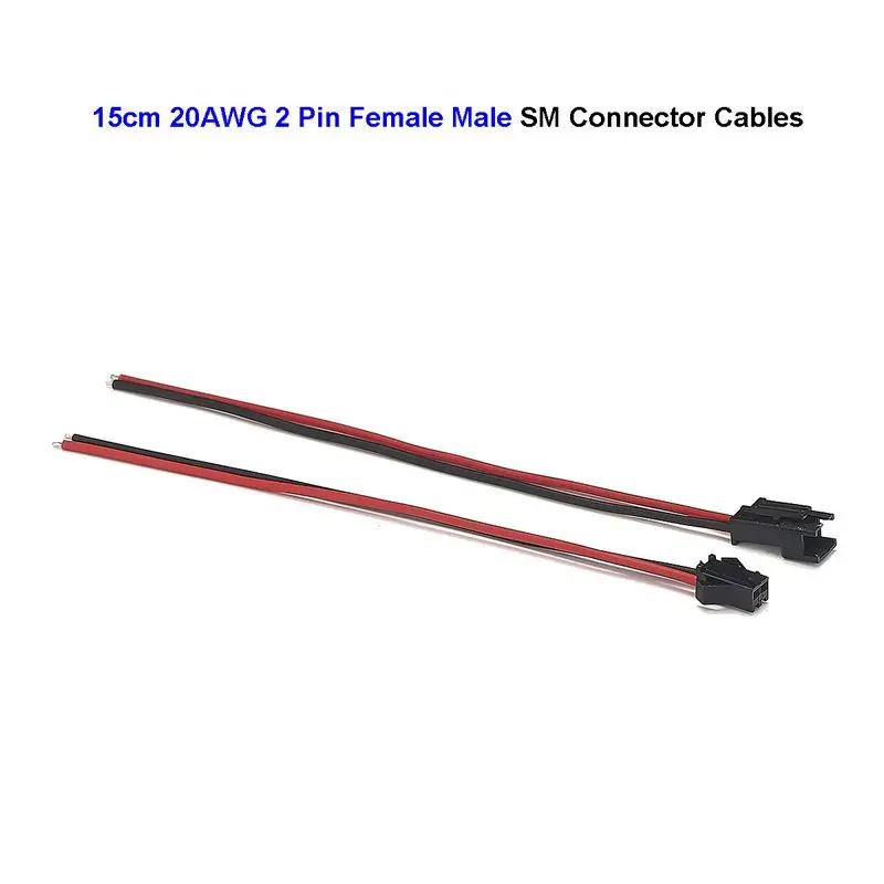 2 ядра женский мужской SM JST разъем кабель 20AWG 0 5 мм продлить провода для 5050