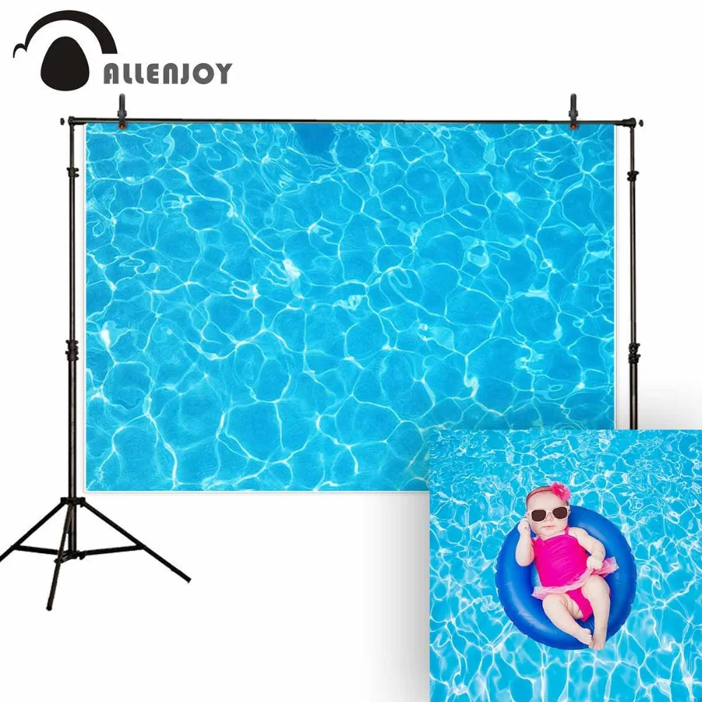 

Allenjoy Backgrounds for Photography Studio Sea Blue Rippling Pool Water Summer Hot Backdrop Professional Newborn Photocall