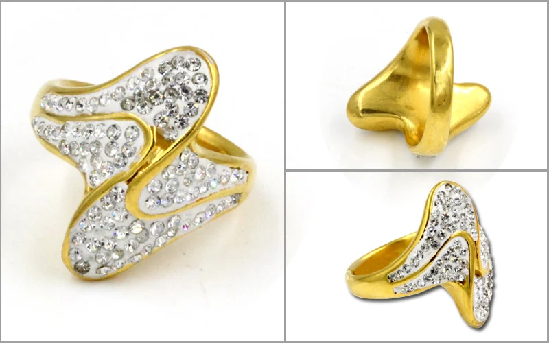 Женские свадебные аксессуары LUXUSTEEL обручальные кольца золотого цвета с