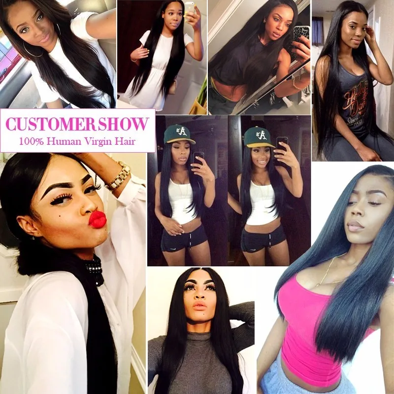 Предварительно Сорвал 360 Кружева Фронтальной Закрытие перуанский Девы Волос прямой Натуральных волос