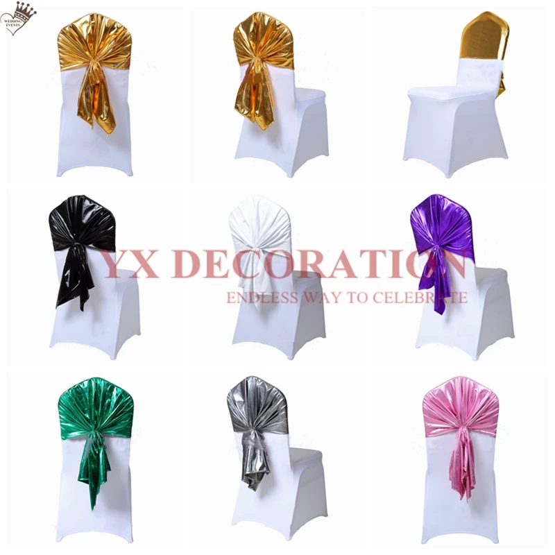 70x150 см металлическое кресло крышка бронзовая накидка для стула белого спандекса