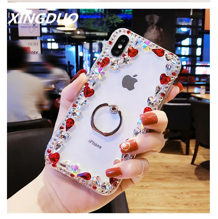 Роскошный блестящий чехол XINGDUO с кольцом и пряжкой для телефона Samsung M10 M20 S10 S8 S9 Plus