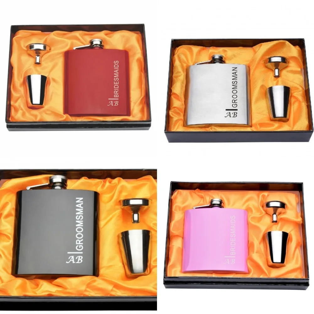 Набор из одной колбы с индивидуальной гравировкой 6 унций воронка нержавеющей