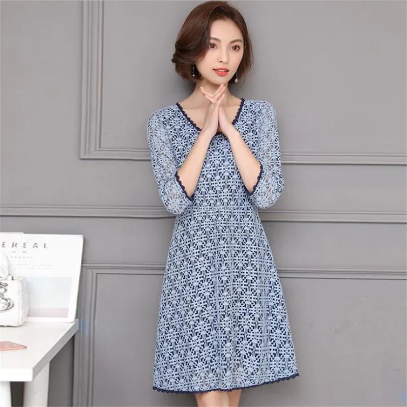Большие размеры 5XL Vestidos женские весенние свободные платья 2018 с круглым вырезом