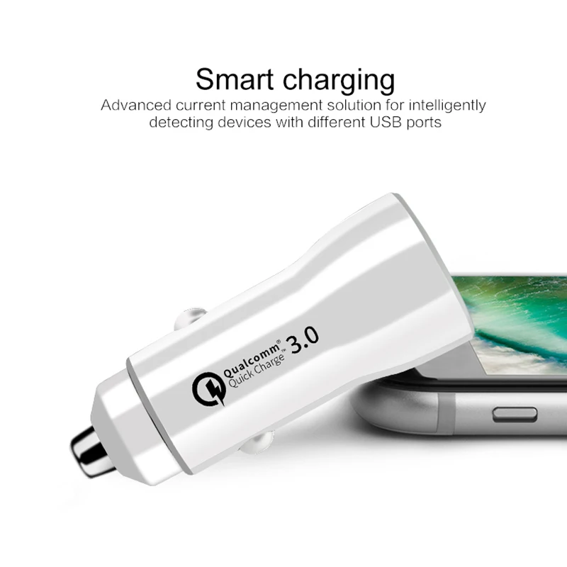 Быстрая зарядка QC 3 0 A Dua USB порт автомобильное зарядное устройство для Xiaomi Samsung iPhone