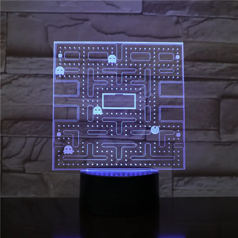 Мультфильм USB Pac-man Игра тема цвет ночник светодиодный призрачная лампа спальня детская комната украшение освещение