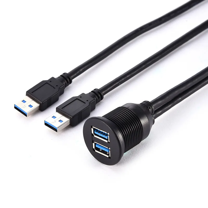 Удлинительный кабель с 2 портами два порта USB 0 3 AUX крепление для автомобиля