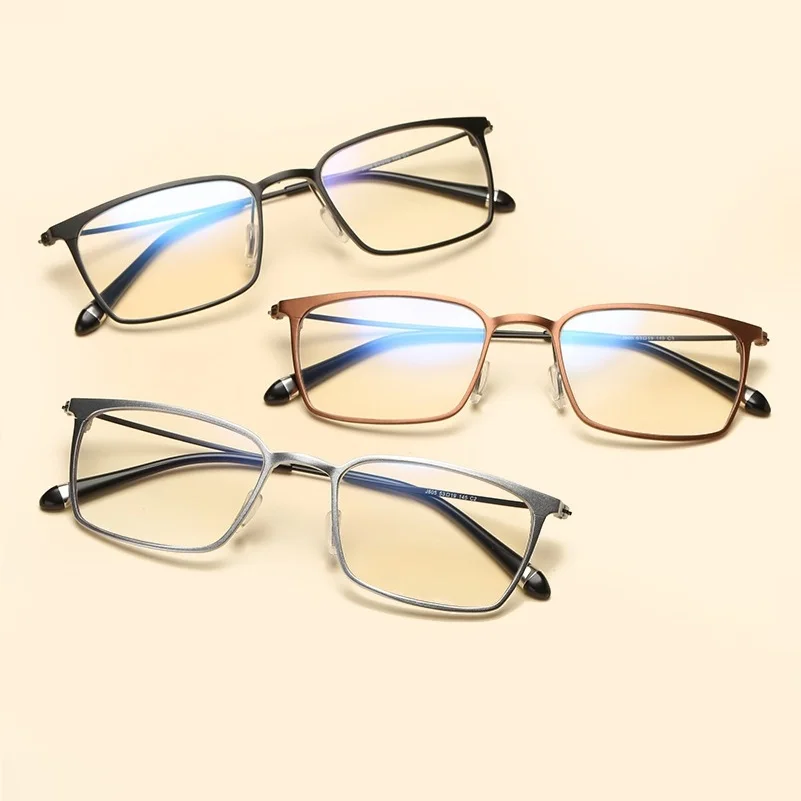 

W-138 Anti-Blu-ray eyeglasses frame eyewear Men computer goggle Retro square Al-Mg alloy myopia optial male brand glasses frame