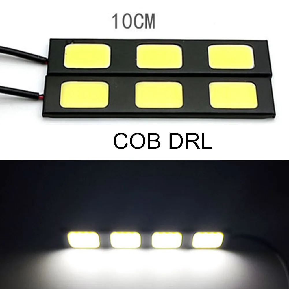 

12W High Power COB LED DRL White 12V 2pcs COB lights Car Auto DRL daytime running Driving Headlight Lamp
