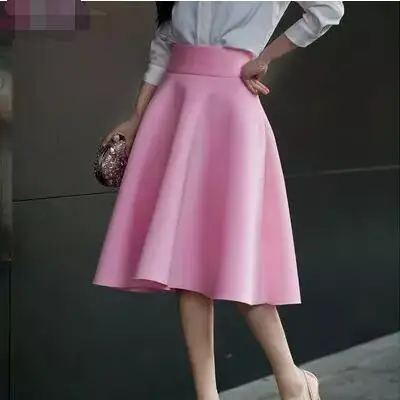 Элегантная плиссированная юбка с высокой талией зеленые белые расклешенные юбки