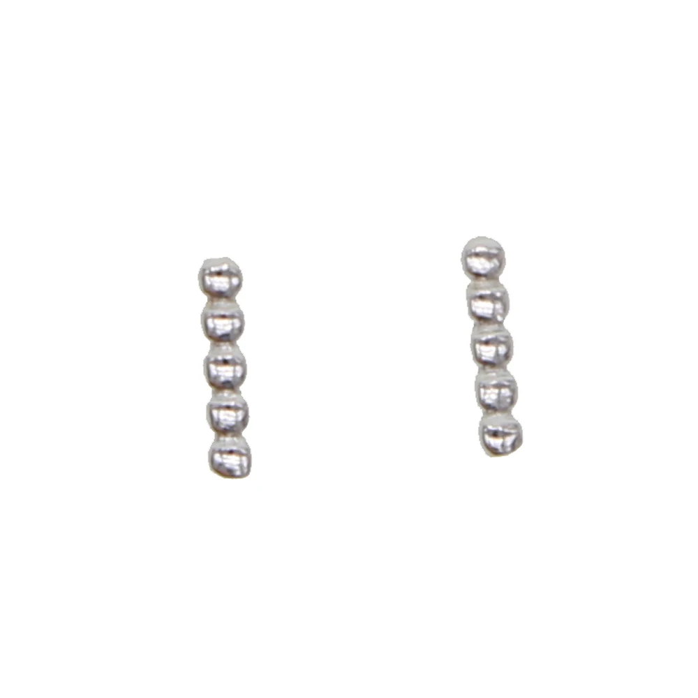 Platinum Plated Высокое качество, серебро 925 пробы, минимальное тонкое ювелирное изделие, Крошечные круглые серьги в горошек, простые серьги 925 - Metal Color: Platinum Plated
