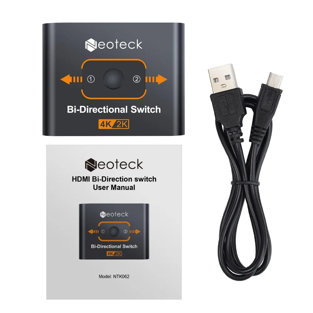 4K двунаправленный HDMI переключатель Поддержка 3D 2 в 1 выход с USB кабель питания более стабильный Переключатель HDMI 2 порта HDMI коммутатор