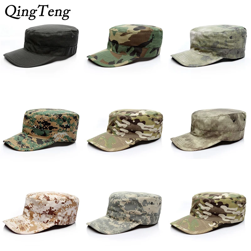 Blank Plain Camo Fitted Hats Mens Army Military Camo Caps Baseball Desert Digital Camouflage Cap Women Soldier Hat