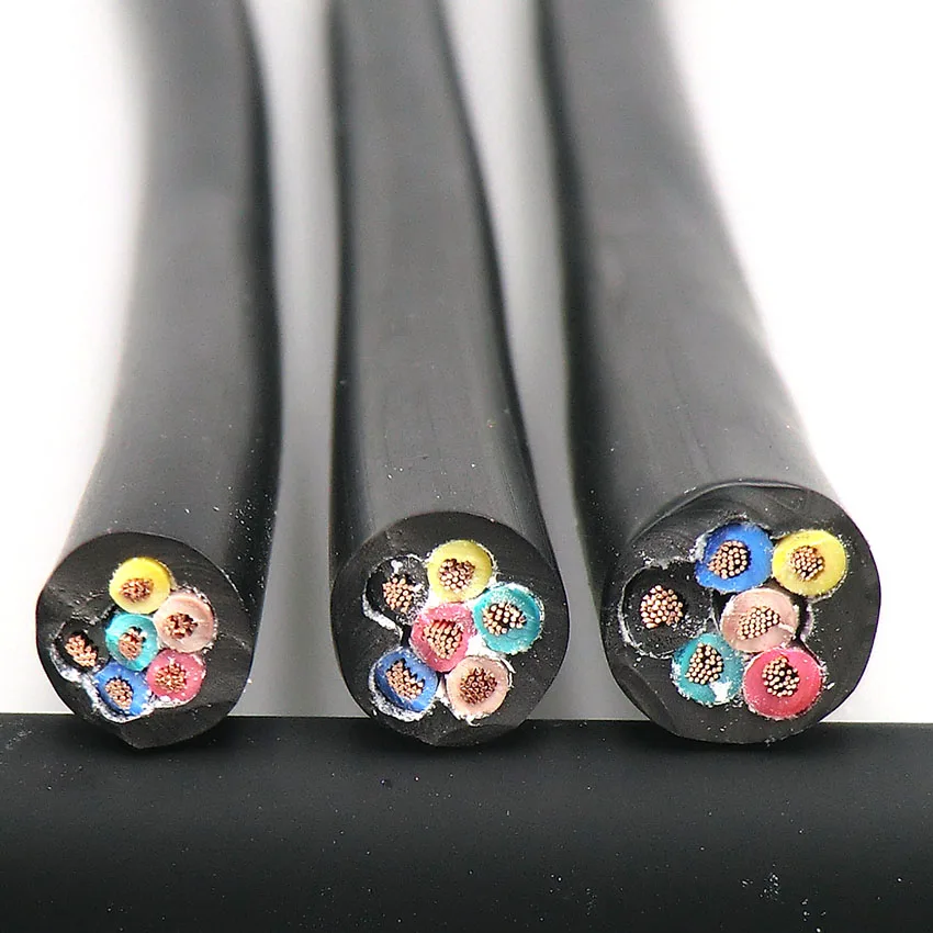 Black Soft Sheath Wire 6 Core 0.2 0.3 0.5 0.75mm² Signal Control Line with Oxygen Free Copper 10m (24 22 20 18AWG) | Обустройство