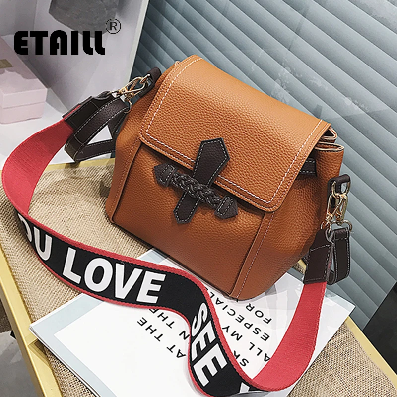 ETAILL новые сумки через плечо для женщин мессенджеры Модные цветные буквы широкий