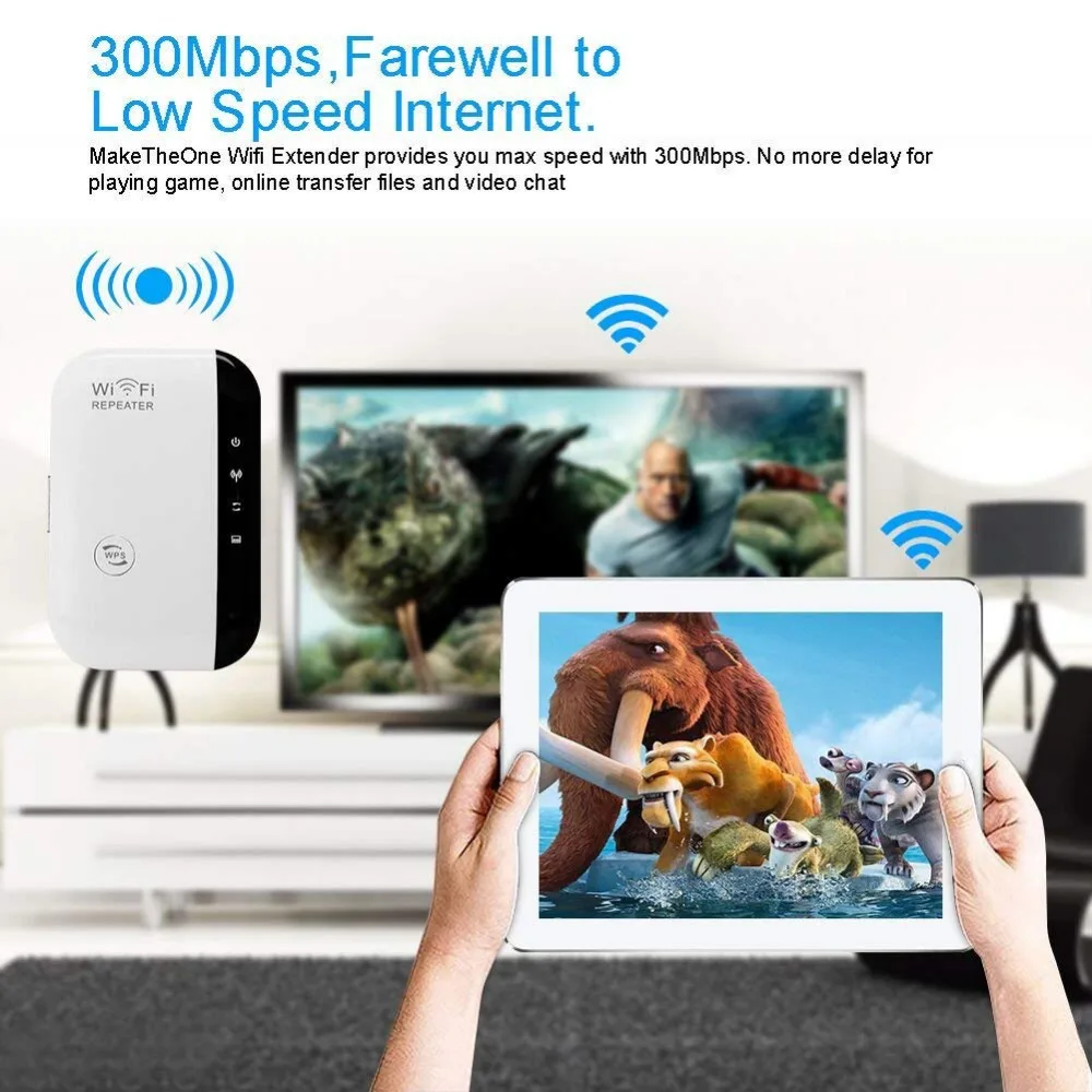 Беспроводной усилитель сигнала Wi-Fi 802.11N/B/G, расширитель диапазона Wi-Fi 300 Мбит/с, усилитель сигнала, повторитель WiFi Wps шифрование от AliExpress WW