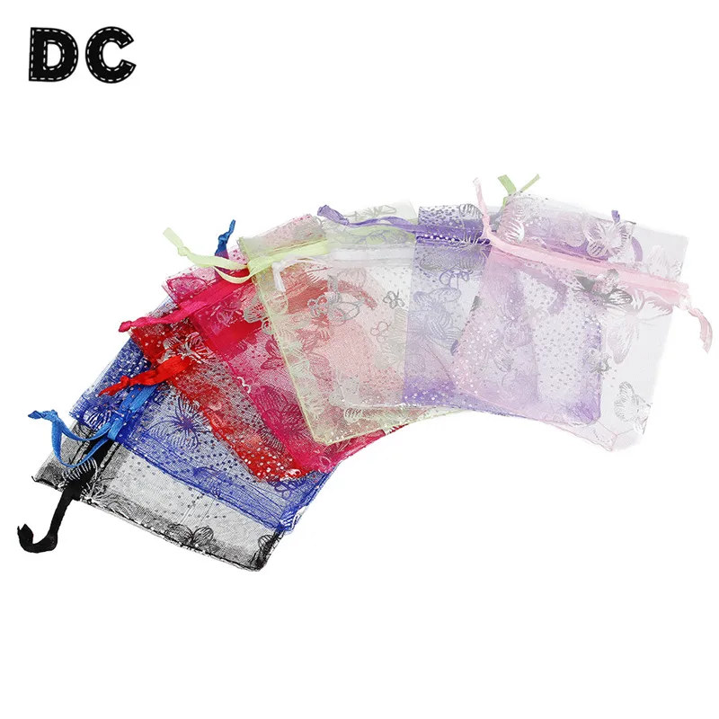 

Тканевая однотонная бабочка DC 25 шт., 7x9/9x12 см, сумка для ювелирных изделий «сделай сам» на шнурке, сумка для хранения аксессуаров для ювелирны...