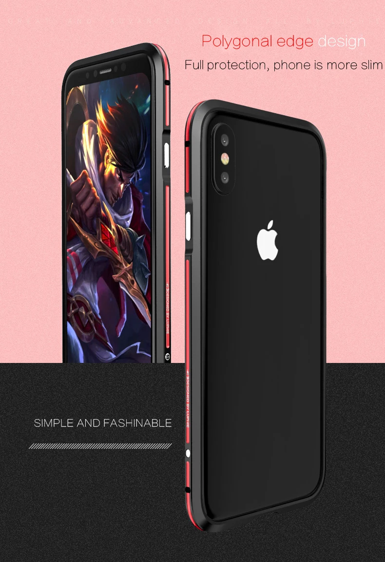 Металлический бампер чехол для телефона iphone X XR XS Max авиационный алюминиевый