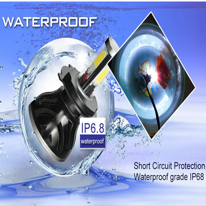 Xenplus H11 СВЕТОДИОДНЫЕ Фары H4 H7 H1 H3 H27 HB3 HB4 H8 9007 5202 H13 Автомобильные фары 4 боковых чипа