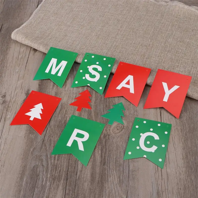 2M Bunting Banners Colorful Paper Merry Christmas Letter Pattern Garland Flags XMAS Tree Pendants Wall Hanging Decoration | Дом и сад