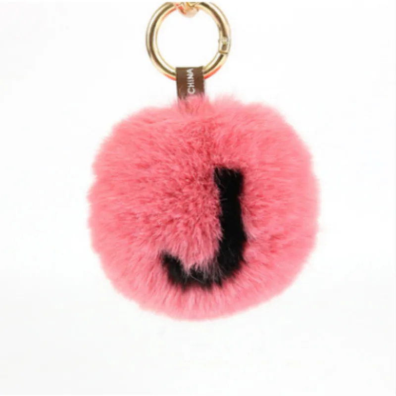 

10cm letter DIY faux rabbit fur pompoms diy alphabet fluffy artificial fur pom pom ball for bag shoes beanie hat soft fur pompon