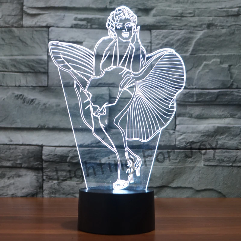 Креативный ночник Мэрилин Монро специальные 3D огни Детская декоративная лампа