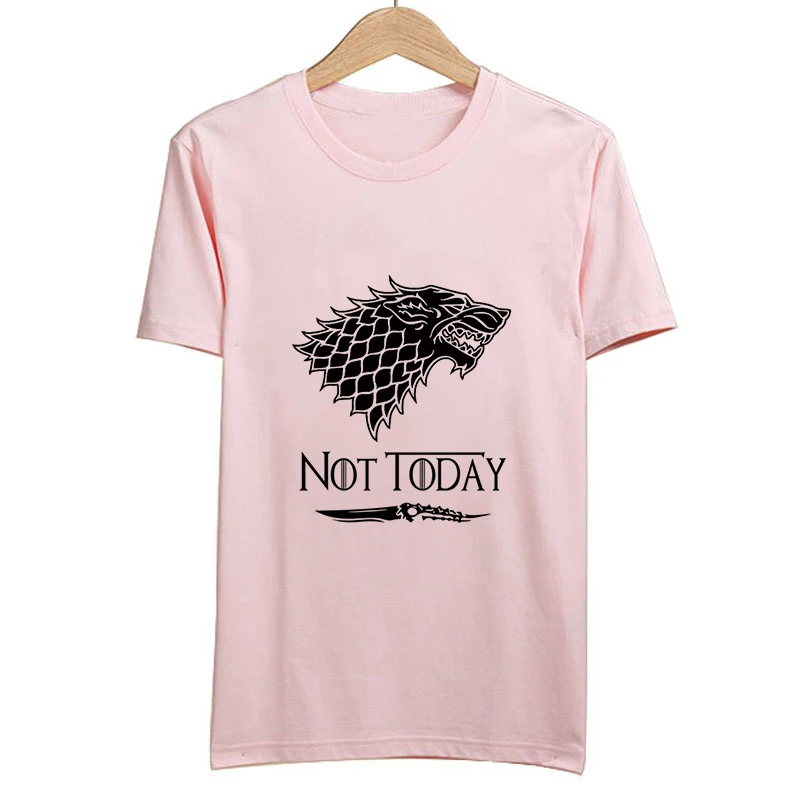 1998-pink 3 цвета, женская летняя футболка, Arya Stark Not Today, футболка с принтом,, модная уличная Футболка Harajuku, топы для фанатов Игры престолов - Цвет: 1998-pink