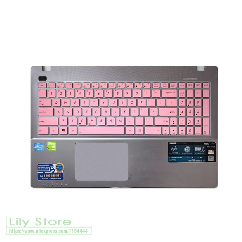 pink Силикон для Asus X556U A55X A56C A73 A550X A550C A550Jk A550La550Dp A555Ld Y581 Y582 15 дюймов Клавиатура ноутбука кожи протектор - Цвет: pink
