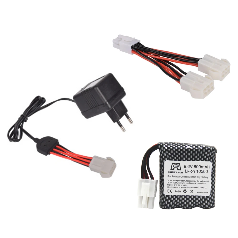Синий Hobby Hub 9,6 V 800mAh аккумулятор для 9115 S912 9116 Высокоскоростной RC автомобильный аккумулятор литий-ионный аккумулятор с 9,6 v зарядным устройством - Цвет: Синий