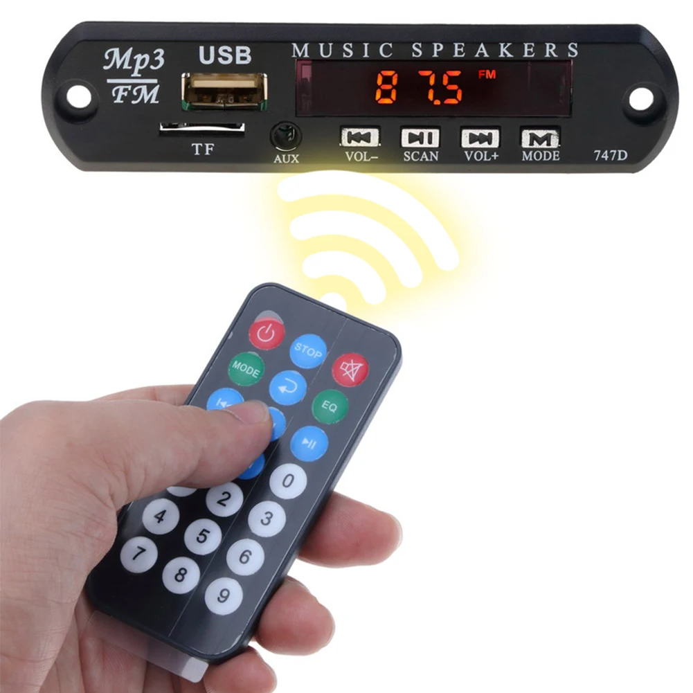 Q9A 12V Music Speaker USB Car Decoder MP3 Radio Audio Board FM AUX TF Remote | Электроника