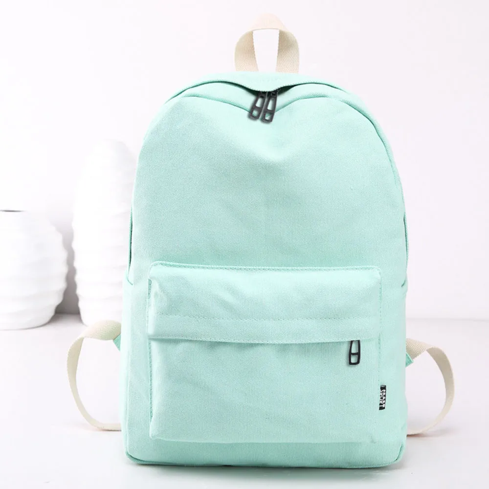Mint Green OCARDIAN сумка для женщин девочек sthdent холст консервативный стиль сумки для книг на плечо чистый цвет цветы сумка Школьный Рюкзак Для Путешествий a9 - Цвет: Mint Green