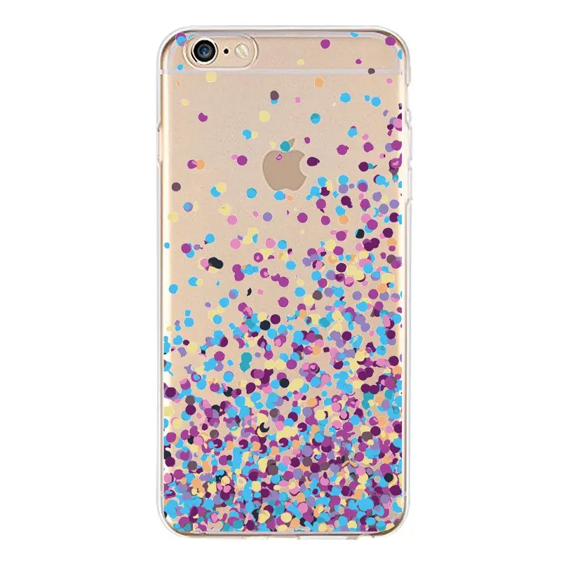 Розовый мягкий прозрачный чехол для телефона из ТПУ iPhone 4/4S 5 5S 6 6plus 7 8plus x с принтом