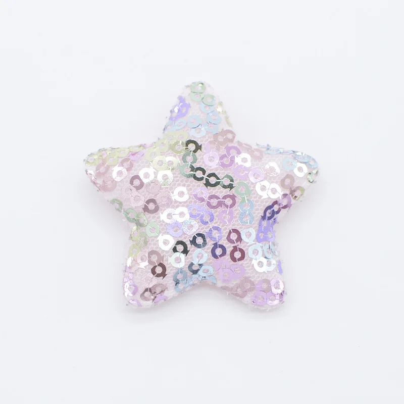 Rainbow 6Pcs 48mm Glitter Sequins Butterfly Appliques Padded for DIY Headwear Clips Accessories Toy Patches Scrapbooking Sticker H35 - Цвет: Rainbow