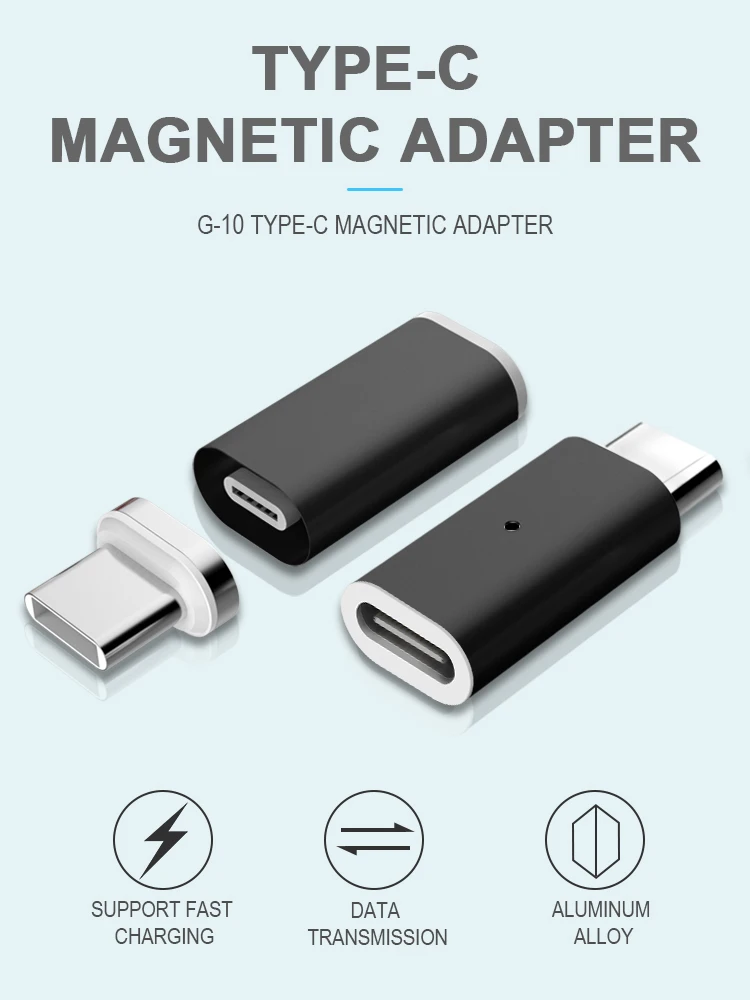 QC 3,0 type-C Магнитный адаптер передачи данных Поддержка типа C к Micro USB 8 pin магнитное зарядное устройство для iPhone huawei