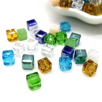 6mm crystal glass beads accessories for jewelry making square shape crystal cube glass beads20 pcslot