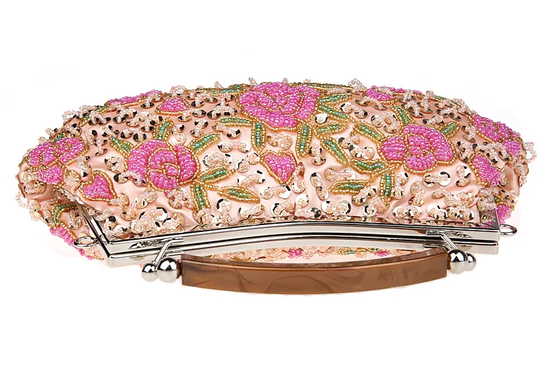 Серебряная китайская женская вечерняя свадебная сумочка с блестками и бисером