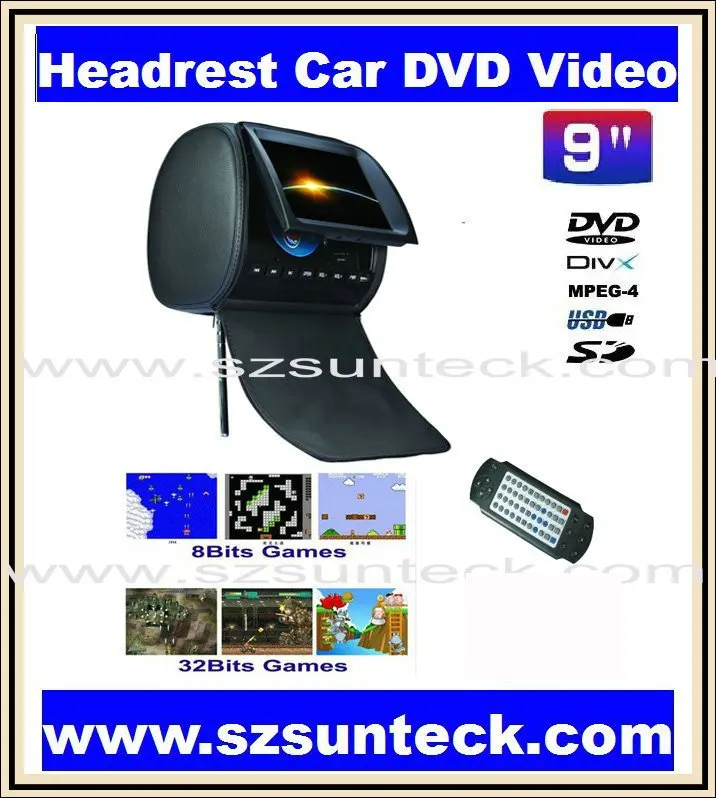 Бесплатная доставка 9 дюймовый подголовник автомобильного dvd с крышкой на молнии