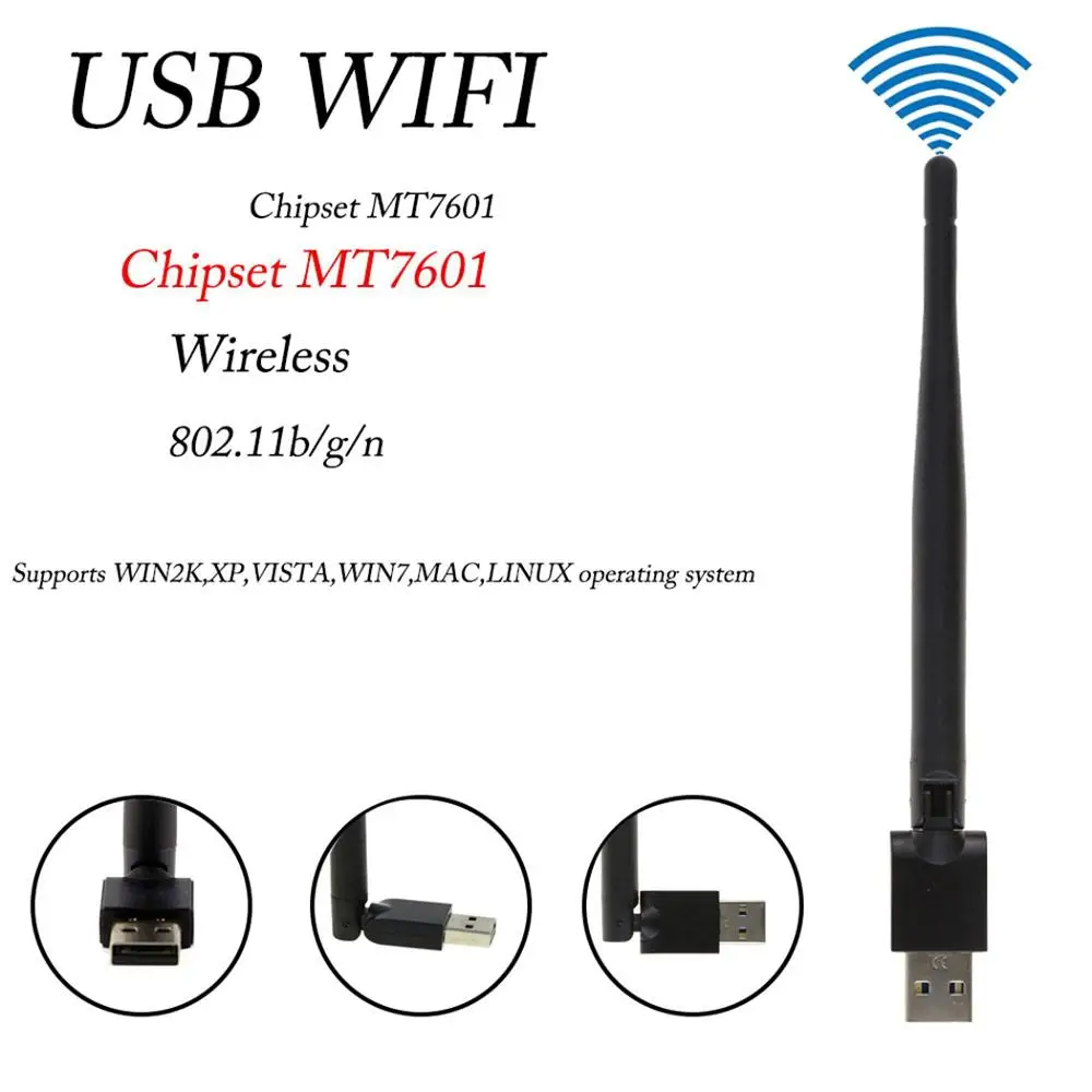 Чипсет SATXTREM MT7601 Wi Fi адаптер 150 м USB приемник беспроводной 802.11n/g/b LAN с антенной для - Фото №1